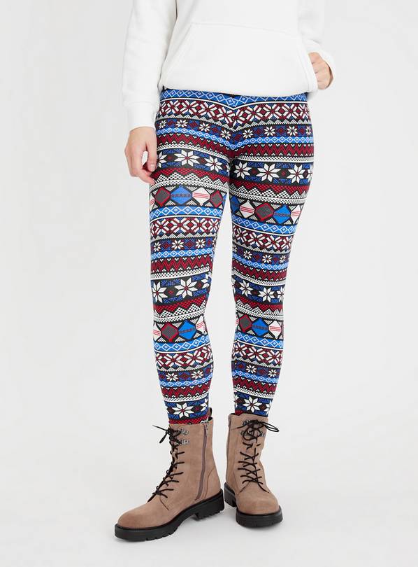 Blue christmas outlet leggings